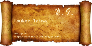 Mauker Irina névjegykártya